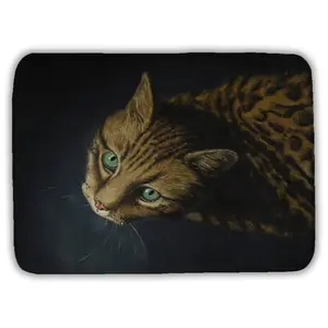 360 stand Plush Texture Microfiber Foam Bengal Cat Bath Mat, 17x24 in. Rectangular, Ideal for Animal-Themed Home Decor, Rectangle, Indoors, Decor Items, Animal-Shaped Bath Mats