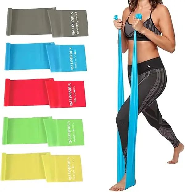 5 PCS Latex-Free Elastic Resistance Bands Set - Portable Strength Training Gear for Yoga, Pilates, Fitness for Everyone to Enhance Fitness Routine, Gym Bands, Elastic Exercise Bands