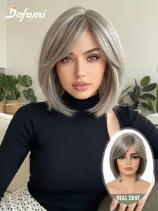 10-Inch Short Bob Wig for Women, Elegant Synthetic Hair for Daily Commute, Suitable for All Ages, Versatile and Stylish, Synthetic Smooth Wig