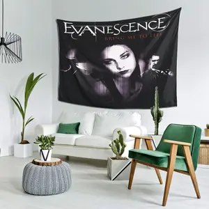 Evanescence "Bring Me to Life" Wall Tapestry - Durable, Wrinkle-Resistant Polyester Fabric, Soft Peach Skin Velvet, Ideal for Bedroom, Living Room, or Party Decor, Music-Themed Gift for Fans, Festive Room Accent | Vibrant Wall Art | Durable Polyester