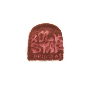 Akeya Brown Knit Mohair Beanie