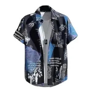 comarac mens stylish summer beach printed shirt Breathable Casual Menswear