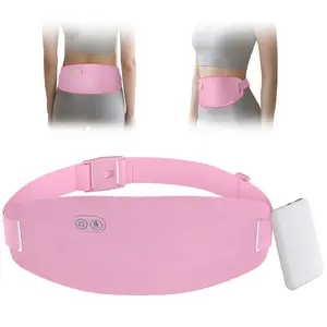 Portable Heating Pad for Cramps and Back,Larger Heating Area Ultra Thin Cordless Electric Period Fast Heat Pad Pain Relief Menstrual Belt 3 Heat 5 Massage Modes Valentine's Day Gifts for Women Girls Her Pink