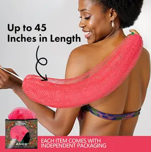 BLUIMON African Exfoliating Net Sponge 45" Length Sustainable Beauty Tool for Smooth Skin Ethically Sourced from Nigeria Water Proof Personal Cleaning