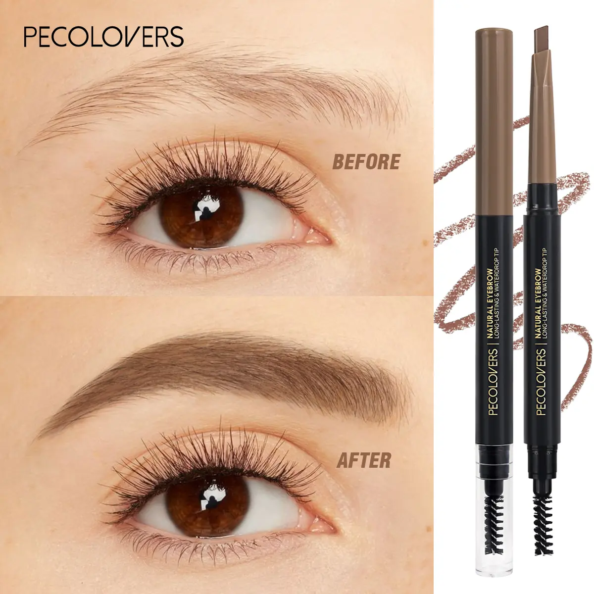 1 Pc Soft Eyebrow Pencil, Blendable Brow Color, Gentle Eye Makeup For All Skin Types And Daily Use, Light Brown And Medium Brown And Ash Brown, Eye Makeup Tool