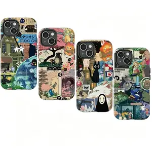 New style Studio Ghibli Collage Phone Case for iPhone - Anime Cartoon Aesthetic Protective Cover - Ghibli Cover for iPhone X/XS/XSMAX/7/8/11/12/13/14/15/16/17 Samsung  S23 S24 S25 S26