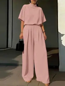 Women's Comfortable Set Includes Loose Shoulder Shirt and Casual Long Pants, Perfect for Daily Wear, Everyday Fall & Winter Fashion Outfit