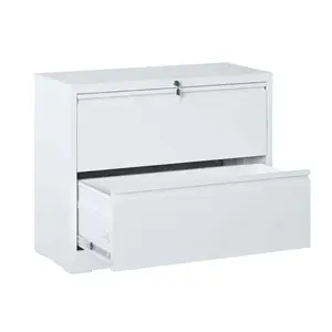 Dreamzon furniture Lateral File Cabinet 2 Drawer, White Filing Cabinet with Lock, Lockable File Cabinet for Home Office, Locking Metal File Cabinet for Legal/Letter/A4/F4 Size