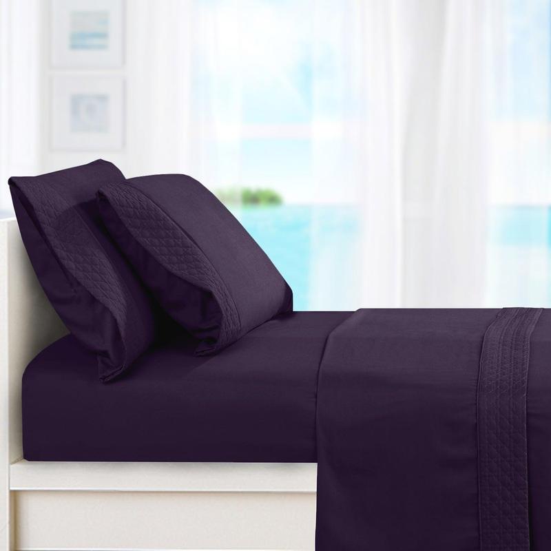 Elegant Comfort Quilted 4-Piece Sheet Set - Premium Hotel Quality with Deep Pocket and Quilted Hem Design