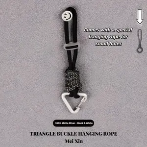 2024Durable Alloy Triangle Buckle Braided Key Cord with Face Pendant - Multi-Color Options, Includes Hanging Rope for Small Holes, Ideal for Outdoor Travel, EDC & Home Decor, Fun Accessory, Cute Keychain Accessories2025