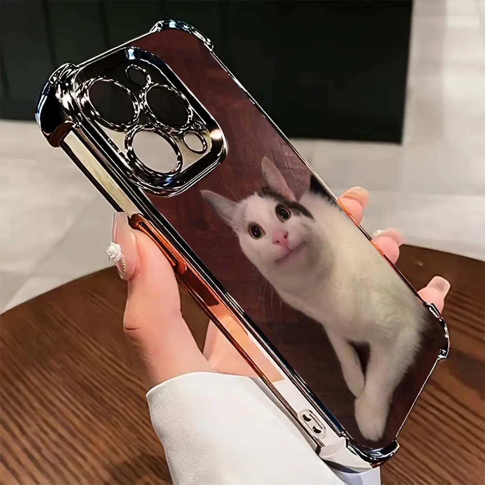 Cute Funny Cat Meme phone case, drop-resistant soft transparent protective cover, compatible with iPhone 17/16/15/14/13/12/11/X/XS/XSMAX, perfect holiday gift for friends, family, or yourself., Accessories, Smartphone, Cellphone