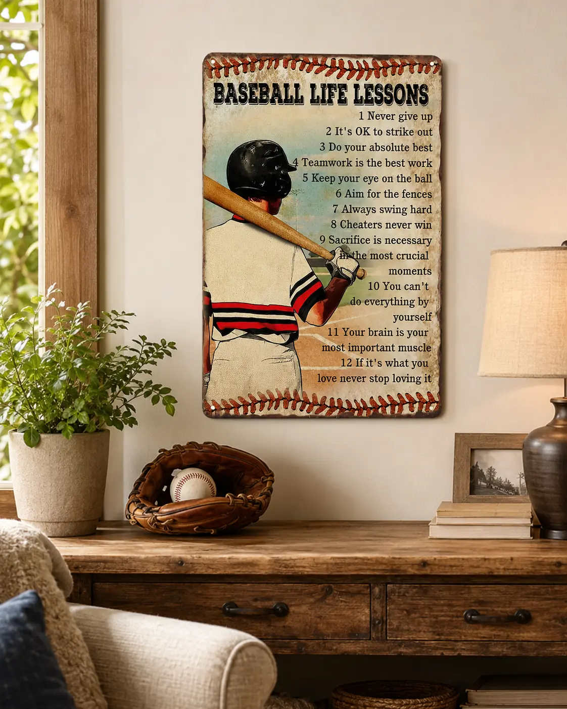 Baseball Decor For Boys Room Baseball Wall Art Baseball Stuff For Boys 8-12 Posters For Boy Bedroom Baseball Metal Sign 8x12 Inch,retro wall decor,outdoor plaque,beach decor,novelty home sign,garden wall art