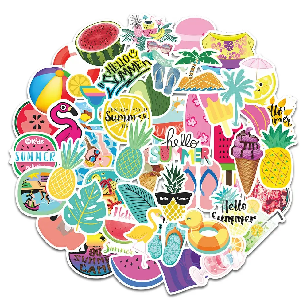 1Pcs Summer Vacation Style Stickers For Suitcase Skateboard Laptop Luggage Fridge Phone Car Styling DIY Decal Sticker