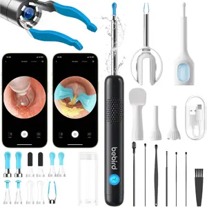 BEBIRD R1 Ultra Ear Wax Removal, Ear Cleaner with Camera Ear Scope, Wax Remove Ear Pick with Ear Otoscope Tweezers, Visual Dropper Cleaning Kit, Ear/Nose/Throat Examination Tool for Family, Black