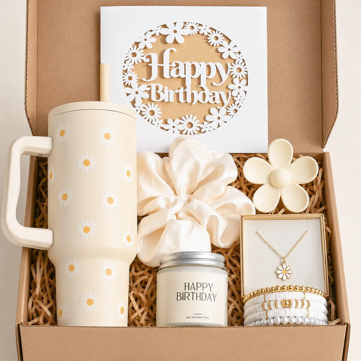 Birthday Gifts for Teen Girls Women - Cute Teen Girl Gifts with Daisy Tumbler - Happy Birthday Box for Women Her Sister Best Friend Daughter Female of All Ages (Daisy)