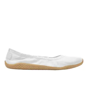 Vivobarefoot Womens Primus Asana Yin Ballerina Leather Slip On Flats Casual - White
