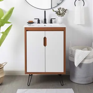 Modway Energize 24" Bathroom Vanity in Cherry White White