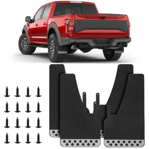 DREAMIZER Universal 4 Pack Mud Flaps Black Splash Guards Car Mudguard With Night Reflectors Mudflaps Front And Rear Protection For Trucks