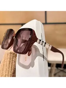 Fashion Oversized Square  Sun Glasses High Definition Sunglasses Women's Light Luxury High Quality Large Frame Eyewear Summer Trendy Sunglasses