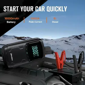 Car Jump Starter with Air Compressor Peak 5000A Auto Battery Booster 150PSI Air Pump Portable Power Bank Tire Inflator Lighting usb