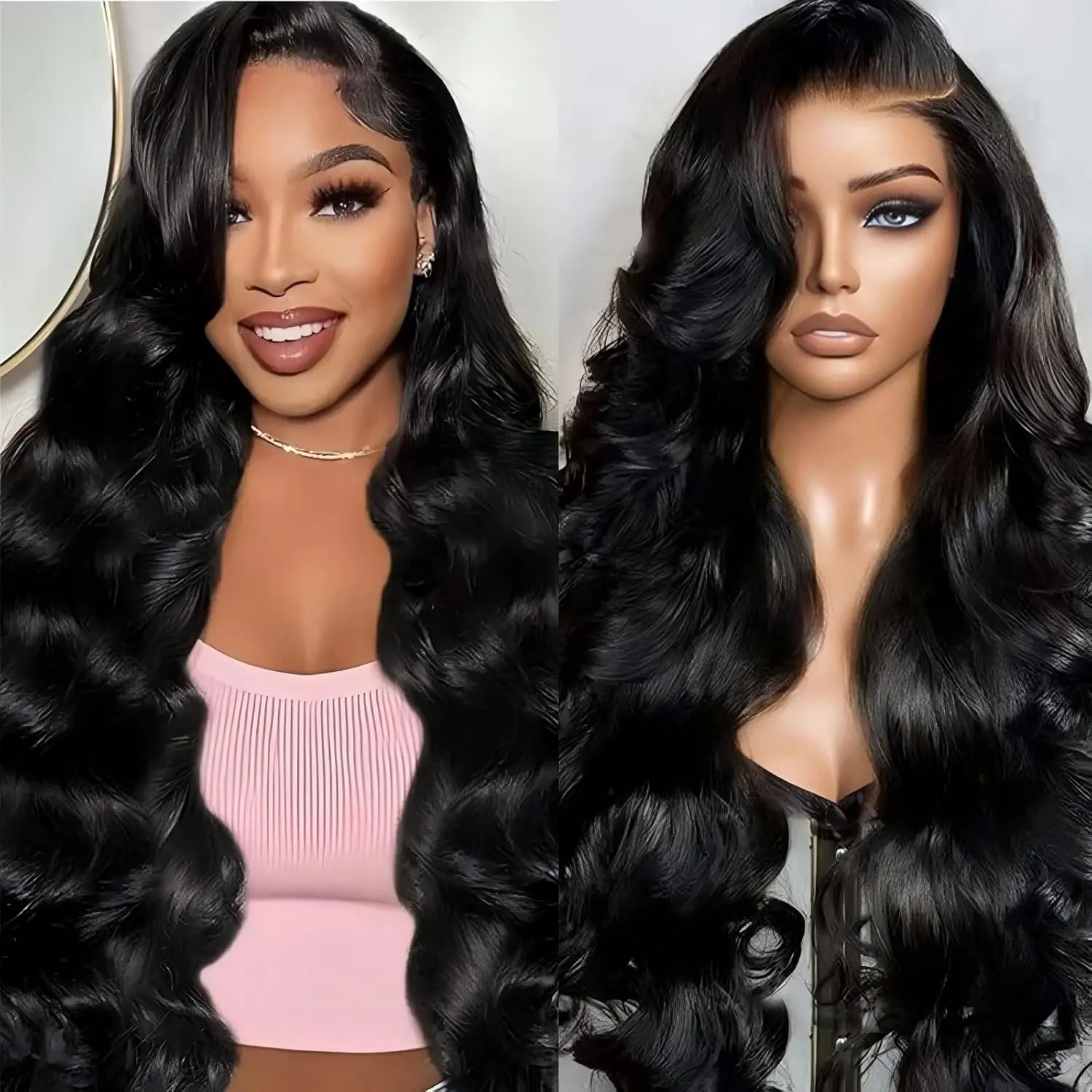 Body Wave/Deep Wave/Straight Human Hair 13x4 Lace Frontal Wig Deep wave Lace Front Wigs Unproceeseed Wig Human Hair Wigs for Black Women 150% Density 13X4 HD Transparent Lace Frontal Human Hair  Hair Wigs for Black Women