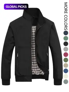 Men's Spring and Autumn Casual Jacket Coats, Lightweight Polyester Fabric, Portable, Easy-to-Store Outerwear for Commuting and Travel