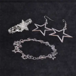 Silver Star Bracelet Stack | Layered Celestial Set