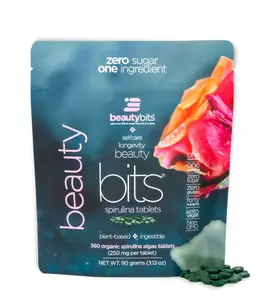 ENERGYBITS Organic Spirulina Algae Tablets for Skin, Hair, Nails, Collagen - 360 Tablets, High Protein, 40+ Vitamins & Minerals