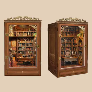 Time Bookstore - Book Nook Kit for Adults Booknook DIYMiniature House Kit 3D Wooden Puzzles for Adults WoodGifts for Book Lovers Women Friends SQ-47-23