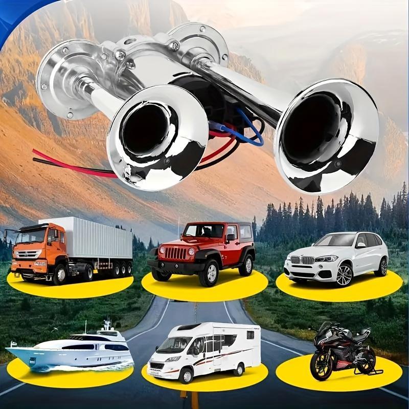 Dual Trumpet Air Horn Kit 12V – Up to 135dB Electric Horn with Compressor for Trucks, Cars & Boats