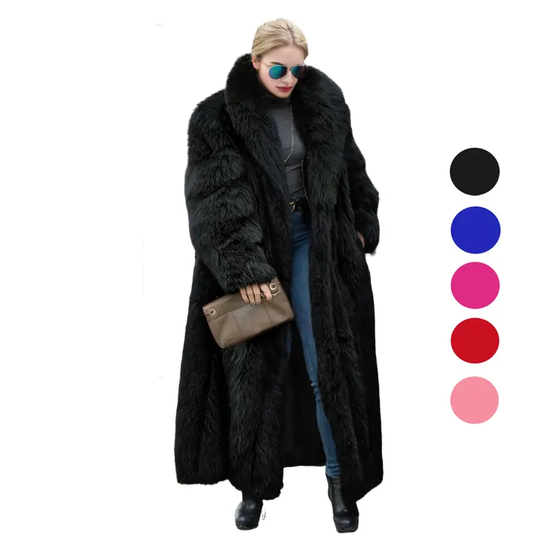 Women's Faux Fur Coat - Stylish Luxury Trendy Style with Pockets