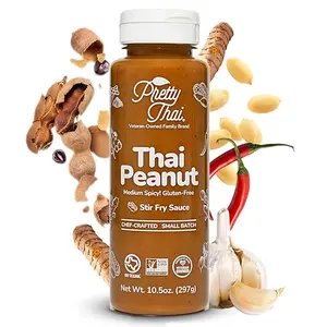 Blazebites Authentic Thai Peanut Flavor Sauce, 10.5oz, Gluten-Free, Vegan-Certified, Non-GMO, 100% Natural Versatile Mix, Easy-to-Use Dipping Sauce & Stir-Fry Dressing, Rice Seasoning Condiment, Peanut-Containing, Ambient Storage