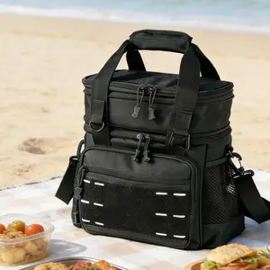 2026 Tactical Lunch Box for Men, Insulated Lunch Bag Adult, Thermal Lunchbox Leakproof Waterproof Cooler Bag, Large Lunch Pail for Work Office Camping Travel (Black), lunch cooler leak bag heavy duty, proof cooler backpack large waterproof