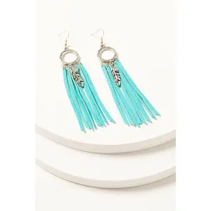 Andora Leather Fringe Earrings