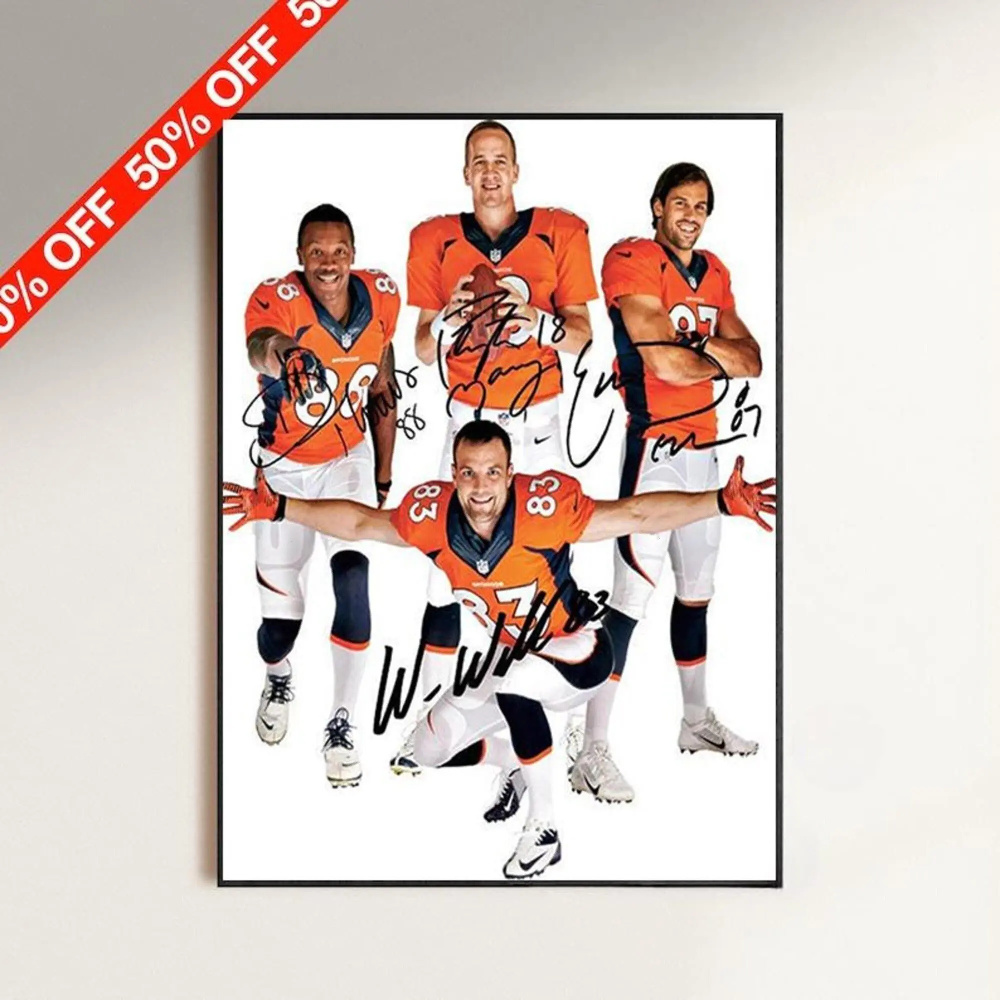 Peyton Manning Signed Photo Poster, Denver Broncos Autograph Poster, Football Wall Art Gift ( Unframed - Print Only )