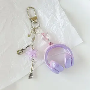 ins wind music earphones modeling mobile phone chain personalized backpack pendant music note keychain creative high value penda