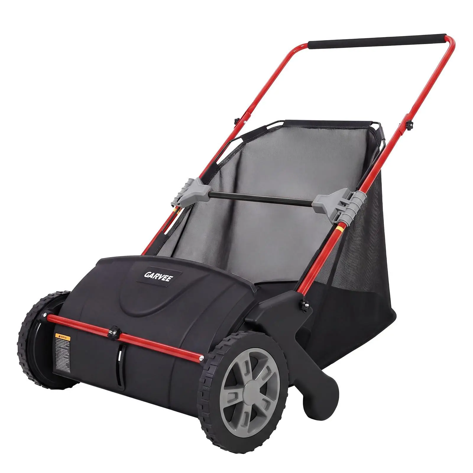 21 Inch Push Lawn Sweeper, Heavy Duty Manual Leaf and Grass Collector with 3.5 Cu Ft Large Hopper Bag, Adjustable Height Spinning Brushes for Yard Garden and Driveway