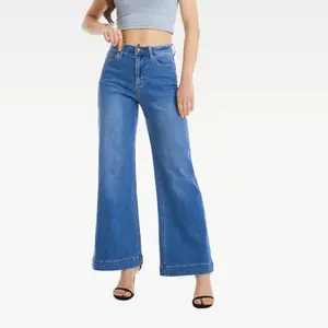 ONESO Flare Jeans for Women High Waist Wide Leg Womens Jeans Stretch Tummy Control Baggy Denim Pants