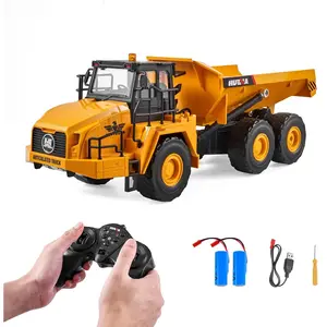 VEVOR RC Dump Truck Toy, 11-Channel 1:16 Scale, Remote Control Dump Truck RC Construction Vehicle Toy with Metal Cabin & Light, 2 Rechargeable Batteries for Toddlers Kids Boys and Girls Age 8+
