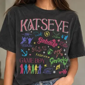 Katseye Beautiful Chaos Tour Shirt, Kpop Vintage Graphic Tee, Gnarly Gabriela Katseye Shirt, Eyekon Kpop Fan Gift, Katseye Concert Tee XE9