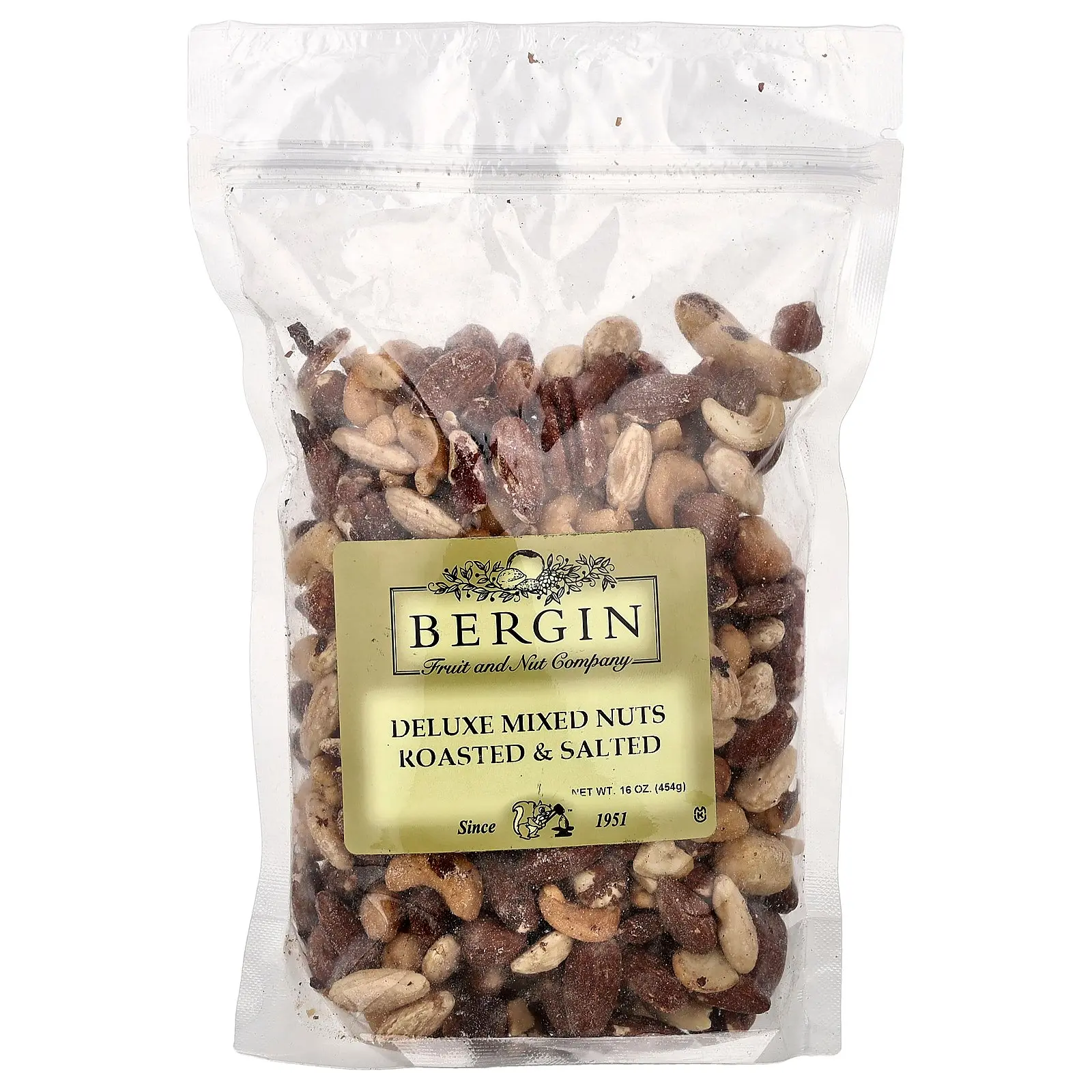 Bergin Fruit and Nut Company Deluxe Mixed Nuts, Roasted & Salted, 16 oz (454 g)