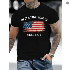 Defending Freedom: 'Rejecting Kings Since 1776' T-Shirt featuring a Classic Flag Look