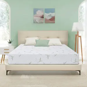 MLILY 6” Dreamer Bamboo Mattress with Memory Foam, Green Tea Gel Infused, Medium Support, Breathable Cover