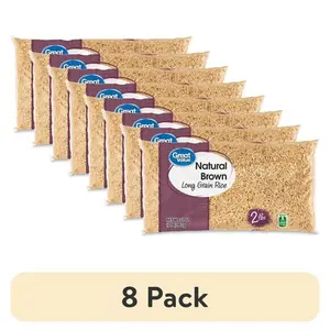 (8 pack) Great Value Natural Brown Long Grain Rice, 32 oz