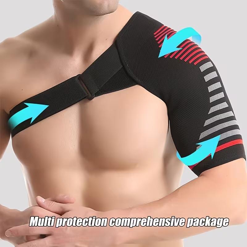 1Pcs Adjustable Shoulder Brace for Men & Women - Rotator Cuff Support Brace and Arm Sling for Pain Relief, Shoulder Compression Sleeve for Preventing Strains and Dislocation, Adjustable Fits Left and Right Arm, Men & Women