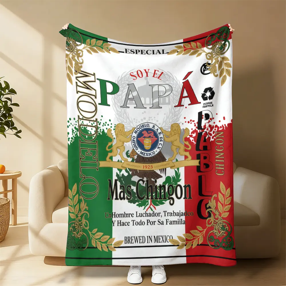 Modelo Especial Blanket, Modelo Beer Dad Blanket, Soy El Papa Mas Chingon Throw Blanket, Pablo Name Blanket, Mexican Flag Fleece Blanket, personalized gift for papa,durable cozy material for nap,movie night,travel,indoor outdoor all season everyday use