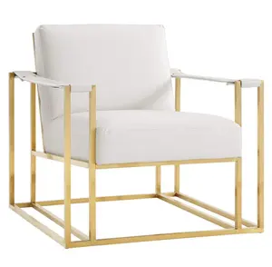 Vegan Leather Ostrich Print Chair in Cream with Gold Frame