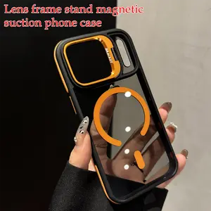 Invisible Camera Stand, Compatible with MagSafe, Military-Grade Shockproof Magnetic Phone Case, Non-Slip Grip, Anti-Yellow Translucent Matte Back for iPhone 17 16 15 14 13 12 11 Pro Max Plus Air