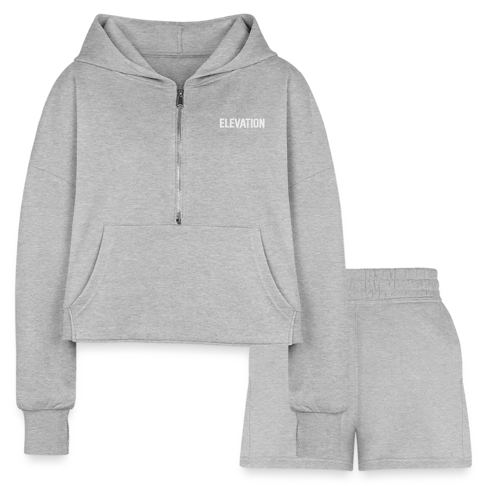 Elevation Essentials Women’s Cropped Hoodie & Jogger Short Set | Casual Two-Piece Outfit