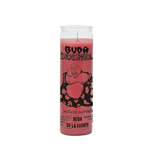 Lucky Budha (Oriental Buda De La Suerte) Pink Candle for good luck, happiness, and fertility